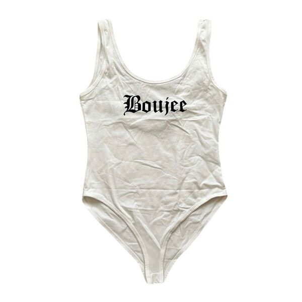 Forever21 LOGO/BODYSUIT/SL/WHITE/BLACK