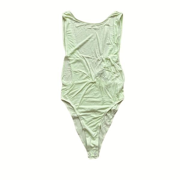 Forever21 KNIT BODYSUIT/SL/ライトグリーン