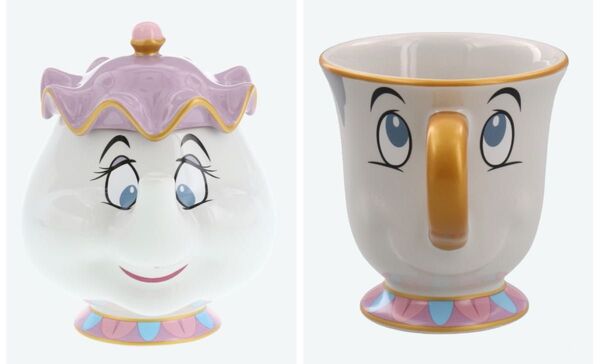 【2個セット】チップ マグカップ ポット夫人 マグカップ蓋付き