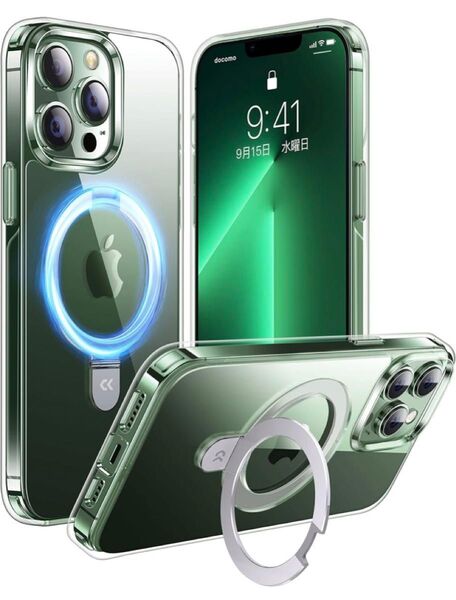 CASEKOO iPhone13proMax用ケース透明感 内蔵4in1スタンド