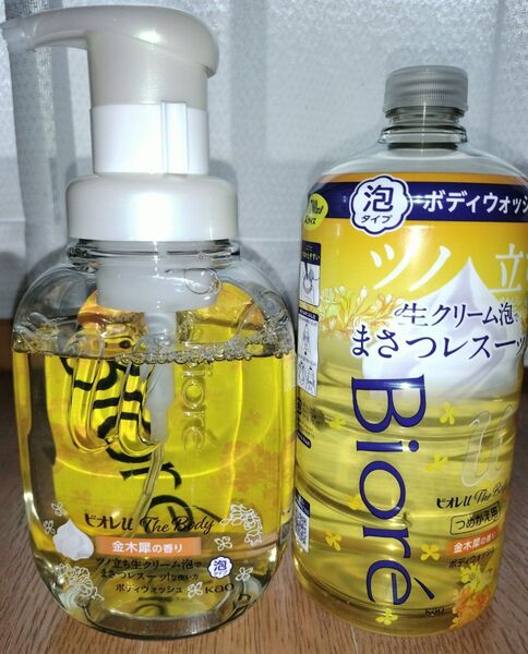 ビオレu ザ ボディ 泡タイプ 金木犀の香り ポンプ 540ml、つめかえ用780ml