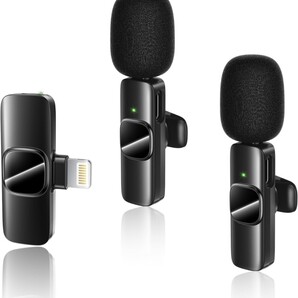 新品 未開封 2個セット ピンマイク ワイヤレス2人同時使用可Bluetooth 超ミニ 360°集音 TikTok&YouTube/ライブ配信等/iPhone・IPad対応