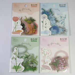 (No.376)【BGM】フレークシール4点 フラワーズブラッサムB