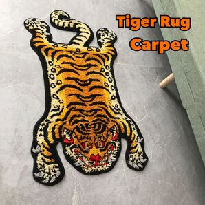 タイガーラグ カーペット チベタン マット トラ 虎 ラグマット チベタンタイガー