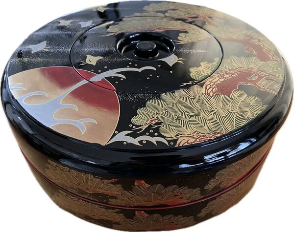 漆器 小皿付き 寿司桶 重箱 お重