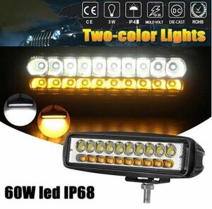 * limited amount!1 Pc 6 18 watt slim LED light bar white amber 12V 24V head light beam Work car [b60]