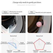 ★1円スタート！即決安い！　タイヤバルブキャップ防塵保護ブリンブリンラインストーンクリスタルダイヤモンド ダストカバー 【b202】_画像6