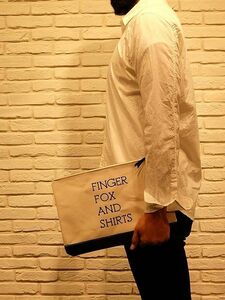  new goods FINGER FOX AND SHIRTS finger fox and shirt clutch bag white UNIVERSAL ZIP