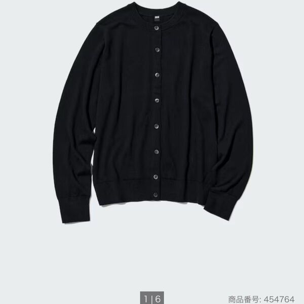 ユニクロ カーディガン 長袖 ニット 黒 ブラック トップス UVカットクルーネックカーディガン