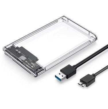 2.5インチ HDD SSD ケース USB3.0対応 外付けケース SATA22Pin 透明 10/27ヤ05