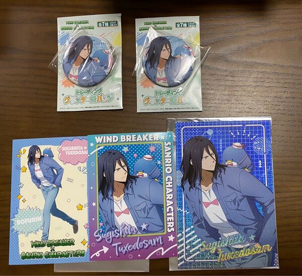 WIND BREAKER サンリオコラボ 杉下 京太郎 トレーディングブロマイド 缶バッジ 特典ポスカ