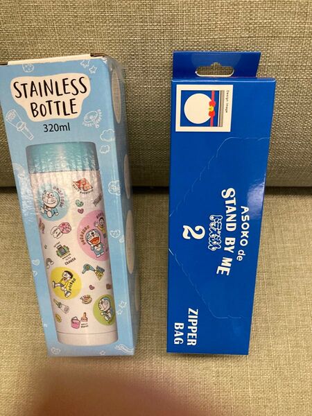 新品 ドラえもん タンブラー ステンレスボトル 水筒 zipper bag