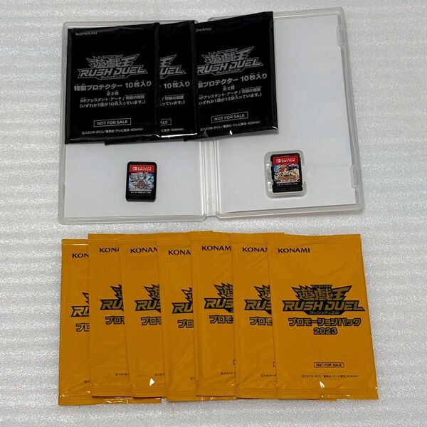 【遊戯王ラッシュデュエル 関連・セット販売】ソフト2本・プロモパック7パック・販促プロテクター3パック
