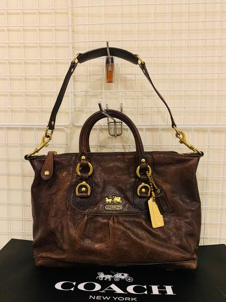 【まあまあ美品】COACH コーチ 2WAY トートバッグ ハンドバッグ ショルダーバッグ レザー