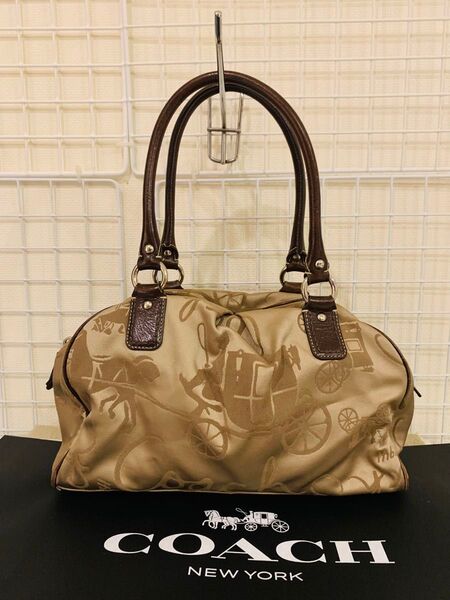 【まあまあ美品】COACH コーチ トートバッグ ハンドバッグ レザー ナイロン