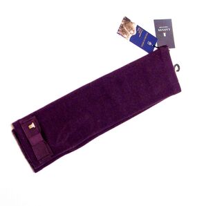 ランバン LANVIN プレミアムウール ロング 指なし 手袋 紫 ロゴチャーム付