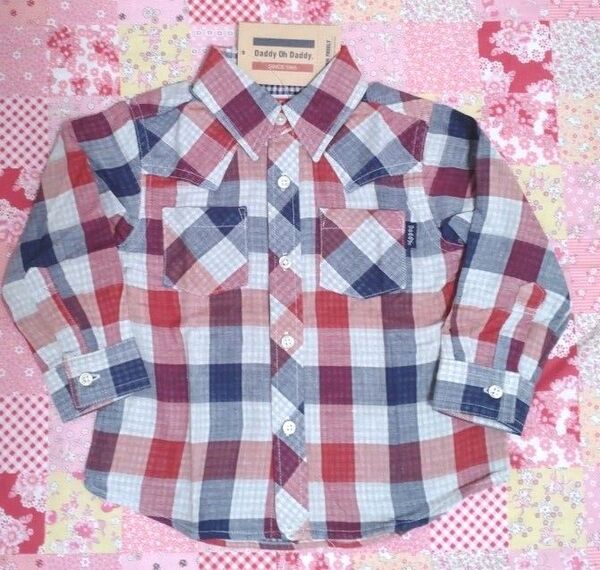 新品 Daddy Oh Daddy ダブルガーゼチェックシャツ サイズ90 綿素材