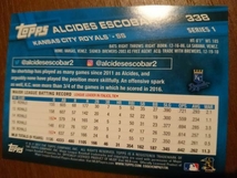 ★来日外国人 エスコバー ヤクルト スワローズ ALCIDES ESCOBAR TOPPS 2017 #338 MLB アルシデス KANSAS CITY ROYALS エスコバル_画像2