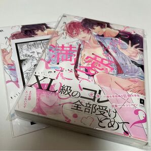 新品未読ブックカバー帯付き リーフレット&イラストペーパー付き おっきな愛で満たして/秋月かづ