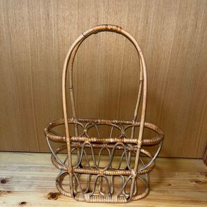 瓶立て ビール瓶かご ボトルバスケット 工芸品 レトロ