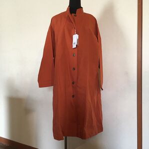 新品 タグ付 リネンコート ステンカラーコート