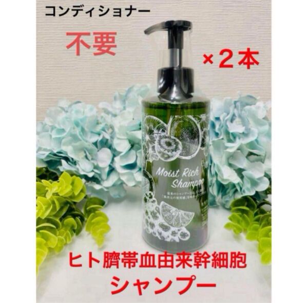 ES モイストリッチシャンプー300ml【生ヒト臍帯血幹細胞培養液】×2本 シャンプー