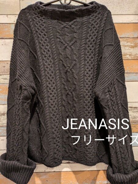 JEANASIS ジーナシス 長袖 ニット フリーサイズ ブラック