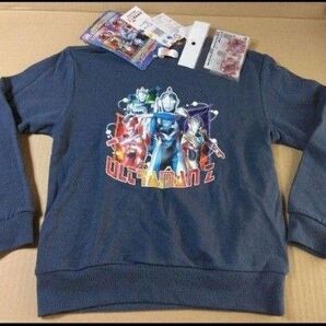 ウルトラマンZ 未使用タグ付きトレーナー 130 ネイビー ウルトラメダル2点付き