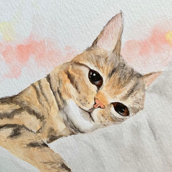 ねこ 水彩画 イラスト
