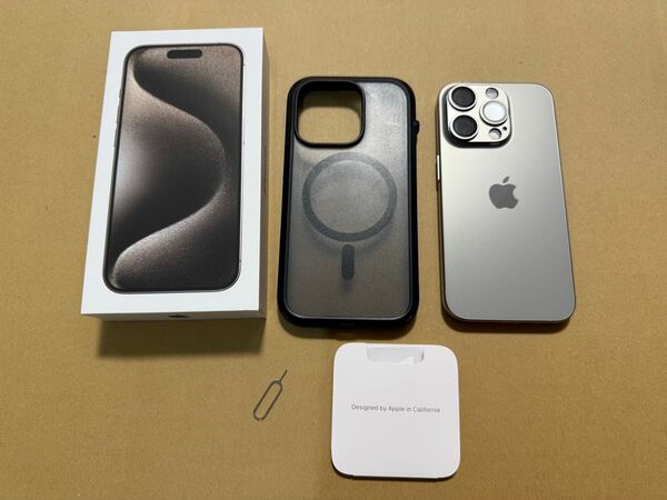 美品 アップル Apple iPhone15 Pro ナチュラルチタニウム 256GB 保護フィルム、ケース付 SIMフリー