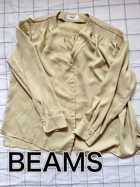 【超セール!】BEAMS HEART 長袖 ブラウス ベージュ トップス