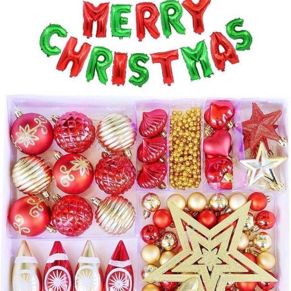 クリスマスボール オーナメント 飾り クリスマス セット バルーン付き クリスマスツリー