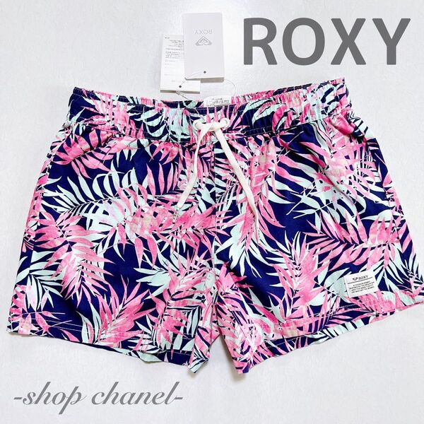 新品★ROXY ロキシー リーフ柄 ボードショーツ/S 紺 ショートパンツ