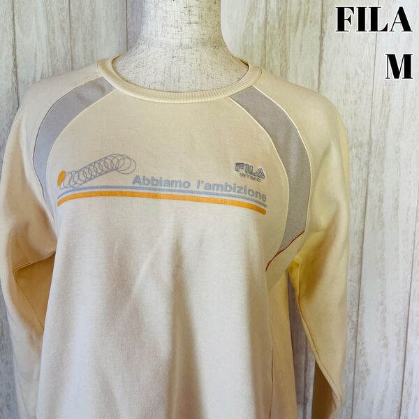 【USED】FILA フィラ / 薄手 トレーナー 長袖 スポーツ トレーニング エクササイズ クルーネック ラグランスリーブ
