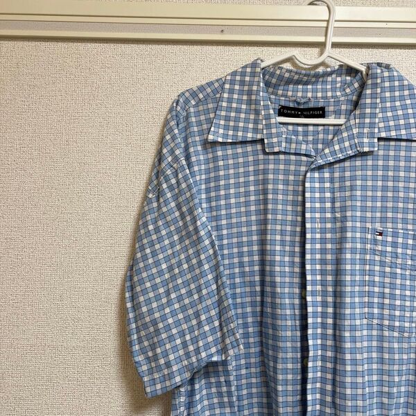 TOMMY HILFIGER トミーヒルフィガー 半袖 シャツ 古着 XL チェック柄