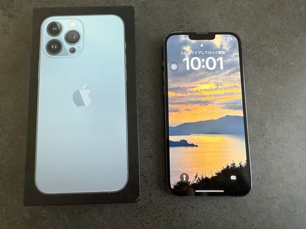 iPhone 13 Pro Max 256GB シエラブルー SIMフリー美品 箱・充電ケーブル付 Apple Store購入品