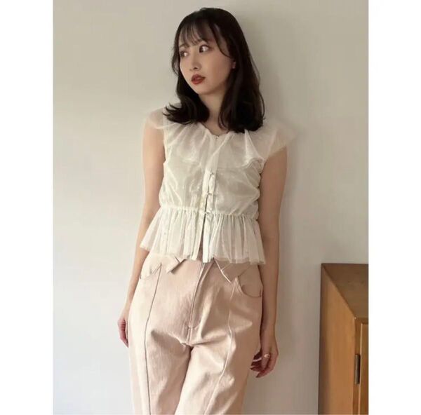 dazzlin スパンコールシアーフリルビスチェ