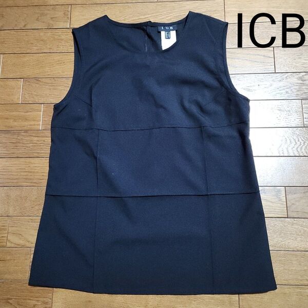 ICB 黒ノースリーブ WOOL カットソー