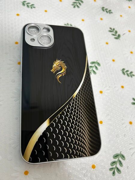 iPhone14Pケース ドラゴン ゴールド ブラック ハード(週末限定画面保護フィルムサービス)