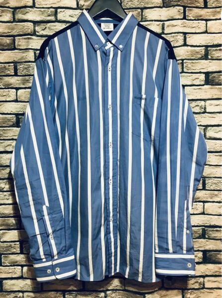 ★VETEMENTS ヴェトモン★18SS オーバーサイズストライプドッキング再構築シャツL