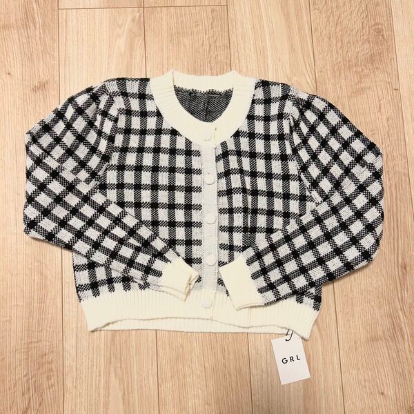 グレイル GRL カーディガン 長袖 チェック柄 未使用新品タグ付き