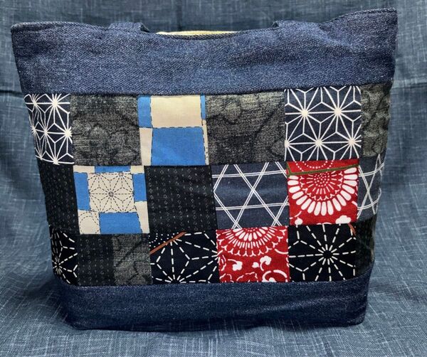 ハンドメイド パッチワーク トートバッグ