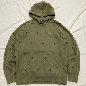 Nike SB オリーブグリーン 幾何学ロゴ フーディ スウェット パーカー プルオーバー スエット Mサイズ