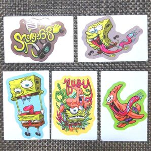 【新品】spongebob スポンジボブ WACKY ステッカー 5枚組 ③