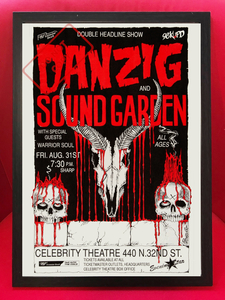 ポスター★ダンジグ＆サウンドガーデン（Danzig&Soundgarden） アリゾナ公演 (1990) リプロダクションポスター★MISFITS/SAMHAIN/Mother