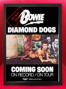 ポスター★デヴィッド・ボウイ（David Bowie） 1974 『ダイアモンドの犬』発売当時プロモポスター レプリカ★Diamond Dogs