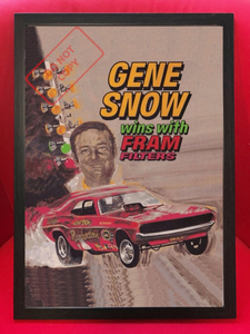  poster *Gene Snow 1970 Dodge Challengerfa knee car * poster *Mopar/ Dodge * Challenger /NHRA/Funnycar/ drug race 