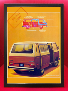 ポスター★ヴァナゴン Volkswagen Vanagon 広告ポスター（ブラウン）★フォルクスワーゲン/VW/バナゴン/T4/タイプ2