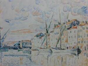 Art hand Auction Paul Signac, St. Tropez, Overseas edition, extremely rare, raisonné, New with frame, Paintings Free Shipping, Ara, Painting, Oil painting, Nature, Landscape painting