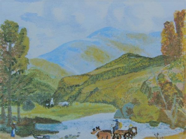 grandma moses, Autumn in the Berkshires, rare art book paintings, Good condition, Brand new high quality framed, free shipping, american painter, painting, oil painting, Nature, Landscape painting